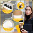 ESSENTIAL 16 oz Heavy Duty Coffee Cups with Lids, Sleeves & Labels80 Pack Disposable Paper To Go Cups, for Hot/Cold Beverage, Offices, Homes, Party