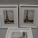 Hongkee 8x10 White Picture Frames set of 3, Made of Wooden and Glass Photo frame - Displays Picture 5x7 with Mat or 8 x 10 without Mat, Desktop & Wall Collage Frame set