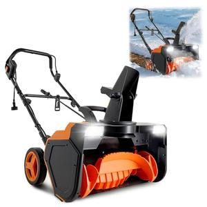 VEVOR Electric Snow Blower, 23 inch 15A Corded Snow Thrower with Dual LED Headlights & 180° Rotating Chute, 25FT Throwing Distance, 12" Depth Clearing, Walk-Behind Snowblower for Driveway Sidewalk