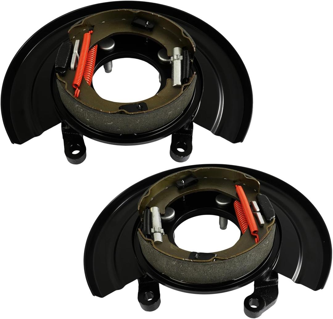 cciyu YC3Z2209CA YC3Z2210CA Brake Dust Shields Rear Fit for Ford for Excursion 2000-2005,for F-250 Super Duty 1999-2004,for F-350 Super Duty 1999-2004,for F-250 1999, Black Brake Backing Plates 2PCS