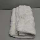 Rex Rabbit Fur Throw Pillow Covers Soft Decorative Fluffy Luxury Animal Skin Fur Lumbar Pillow Cushion Cover Case with Hidden Zipper for Sofa, Bedroom, Living Room Home White, 2 Pack