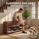 Shoe Rack Bench Entryway Storage with Leather Cushion, 47.2"