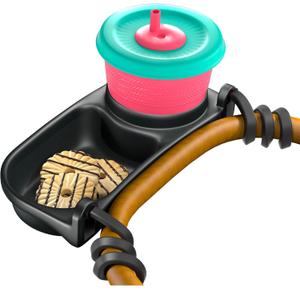 Swanoo Universal Stroller Snack Tray | Compatible With Nuna Mockingbird Bugaboo Uppababy | Stroller Bumper Bar Tray Attachment with Cup Holder | Baby Toddler Disneyland Essentials Stroller Accessories (Dark Grey)