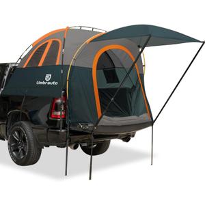 Umbrauto Truck Bed Tent with Awning: 5.5-5.8FT PU3000mm Waterproof Tailgate Pickup Truck Tents, Easy Set-up for 2 Person, Fits Full Size Short Bed, Chevy, Dodge, Ford, GMC, Green
