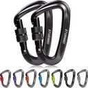 STURME Carabiner Clip 12KN Aluminium Wiregate Lightweight Heavy Duty Large Strong Durable D-Ring Hooks Spring Snap Link Keychain Clips Set for Hammock