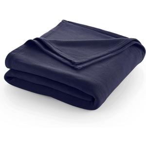 Full/Queen Size Fleece Blanket | Comfy Supersoft Fleece Blanket Full Size  All-Season Light Weight Throw Blanket | Luxuriously Soft | Throw Blanket for Couch and Sofa | Machine Wash | Navy