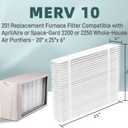 2-Pack 201 Replacement Filter Compatible with Aprilaire 2200, 2250 Whole-House Air Purifier or Space-Gard 2200, MERV-10 Furnace Filter, 20x25x6 Air Filter