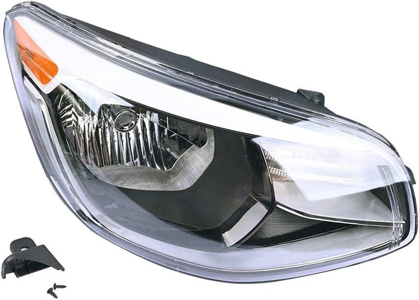 Right Passenger Side Halogen Headlight KI2503167 Compatible with Kia Soul 2014-2019 W/O Bulb 92102-B2270