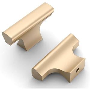 Asidrama 10 Pack Champagne Copper Kitchen Cabinet Knobs Dresser Knobs Drawer Knobs Single Hole Cabinet T Bar Pull Handles for Kitchen Wardrobe Cupboard