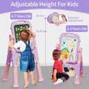 Easel for Kids Age 2-4 Toddlers Art Chalkboard and White Board Double Side with Chair Height Adjustable Drawing Writing Learning Toy for Age 2 3 4 5 Year Boys Girl Educational Birthday Gifts