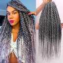 Amazon.com : ZHTks Jumbo Senegalese Twists Crochet Hair Pro looped Silver Gray Havana Twist Crochet Braids 6 Packs 18 Inch Synthetic Braiding Hair Extensions for Women(Tgrey#) : Beauty & Personal Care