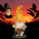 ChioPrana Large Gnomes Outdoor Statue with Solar Lights, Solar Garden Gnomes Decorations for Yard Patio Outside Gnome Garden Decor, Gnomes Gifts for Women Mom
