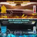 Premium Windshield Sun Shade for 2018-2026 Jeep Wrangler JL JLU & 2020-2026 Jeep Gladiator, Reflective 310T Material Front Window Sun Visor Blocks UV Rays Foldable Sunshade with Storage Pouch