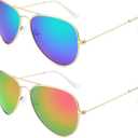 livho Sunglasses for Men Women Aviator Polarized Metal Mirror UV 400 Lens Protection