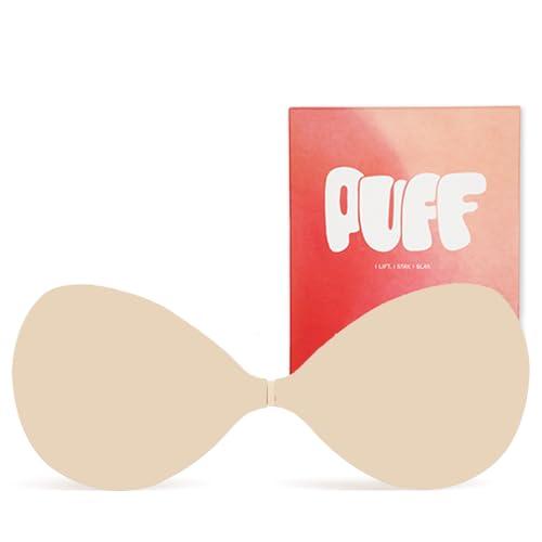 Puff Push-up Sticky Bra – Waterproof & Sweat-Proof, Portable, Reusable, Washable (Light, A) (US, Cup Band, A, Light)