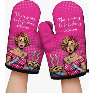 Funny Women Chef Cooking and Baking BBQ Kitchen Gadgets with Heat Resistant Silicone Non-Slip, This is Going  To Be Fucking Delicious. Set of 2, Gifts for Hostess Mom Wife Aunt Sister