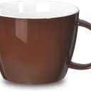 30oz Oversized Coffee Mug Porcelain Bowl Soup Cup with Handle to Take A Break with Favorite Coffee Tea or Soup, Embellished with Handmade Color Glaze for Whatever Cold or Hot Drink, Chocolate (Brown)