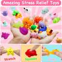 28 Packs Valentine Mochi Squishy Toys with Cards Animal Squishies for Kids Valentines Day Gift Exchange Boys and Girls Classroom Prizes Valentine Party Favors Supplies