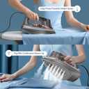 IRONDAY Steam Iron for Clothes with LCD Screen, 1700W Iron Non-Stick Ceramic Soleplate, Auto Shutoff, Self-Cleaning, Anti-Drip, Steam Burst, Spray Mist 10.14oz Water Tank Ironing Clothes for Home,Grey