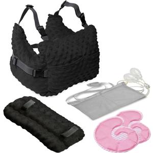 Zomaple Mastectomy Pillow - Post Surgery Pillow, Mastectomy Recovery Must Haves, Breast for After Heart Surgery, Reduction & Augmentation Patients Sleeping, Recovery Seatbelt Protection-Surgery Gift (Black Dotted Breast Care Set)