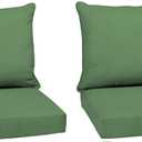 Arden Outdoor Deep Seat Cushion Set (2-Pack), 24 in x 24 in, Weather-Proof, Rain-Proof, Fade Resistant Patio Cushion for Chair, Sofa, and Couch Bright Moss Green Leala