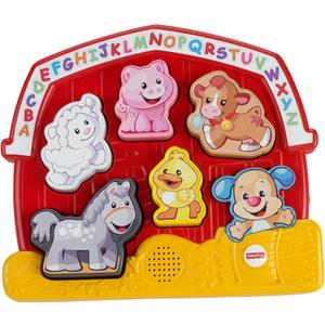 Fisher-Price Toddler Shape Sorting Toy Laugh & Learn Farm Animal Puzzle with Music & Sounds for Kids Ages 1+ Years