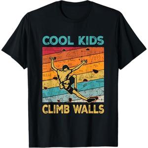 Cool Kids Climb Walls Extreme Sport Rock Climbing Bouldering T-Shirt Size S