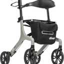 Drive Medical AeroWalk Ultra-Lite Rollator, 15.2 lb, 20" Seat Height, Gray