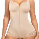 SHAPELLX Shapewear for Women Tummy Control Half Body Shaper Snatched Zipper Butt Lifting Faja Colombiana Bodysuits for Women, Medium