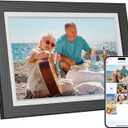 Dragon Touch Digital Picture Frame WiFi 10 inch IPS Touch Screen Digital Photo Frame Display, 32GB Storage, Auto-Rotate, Share Photos via App, Email, Cloud, Classic 10 Brown (Black wood)