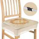 Zipcase 6 Pack Dinning Chair Seat Covers, Waterproof and Kitty Scratch Resistant Transparent Chair Seat Covers with Adjustable Belt Strap, 17D x 18W x 4H, Set of 6