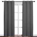 Blackout Curtains 2pcs Gray 64x44inc