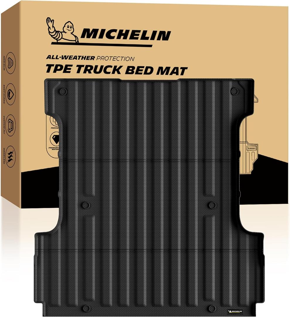 Michelin Truck Bed Mat for 2024 2025 2026 Ford F-150/F150 Lightning - 5.5 FT / 67.1" Short Bed, All-Weather Truck Bed Liner, Custom Fit, Durable TPE, Bedliner, Non-Slip (Not Fit for Drop in Bedliner)