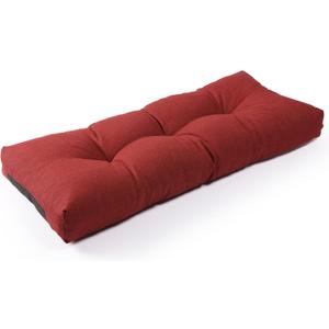 SUNROX LokGrip Non Slip Tufted Memory Foam Bench Cushion, FadeShield Water Resistant Durable Thicken Outdoor/Indoor Bench Seat Pads 36x14x4 inch, Burgundy (36x14 Inch (Pack of 1))