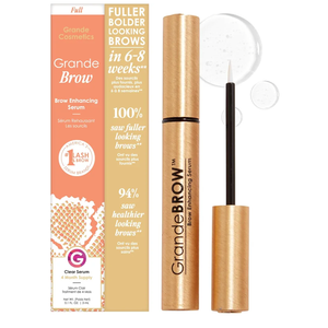Grande Cosmetics GrandeBROW Brow Enhancing Serum for Fuller, Bolder, Looking Eyebrows  Brow Serum With Vitamins, Peptides, Antioxidants, Amino Acids, Cruelty Free  8 Week Supply (1.5 mL)