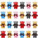 24 Packs Mini Teddy Bear Toy Plush Stuffed Bear Keychains for Kids Girls Boys, Small Stuffed Animal Bulk for Kids, Easter Basket Stuffers Carnival Prizes, School Gifts, Party Favor Goodie Bag