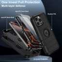 for iPhone 16 Pro Max Case with Screen Protector,Heavy Duty 3-Layer Military Grade Drop Protection Cases,Full Body Shock-Absorbing Dust Proof Rugged Bumper Phone Cover for Apple 16 Pro Max (Black)