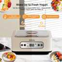 1.7 Quart Yogurt Maker with Stainless Steel Bowl, 9 Glass Jars, Digital Timer, Temperature Control, BPA-Free, Easy-to-Use, Family-Sized for Homemade Probiotic Yogurt, Dishwasher Safe