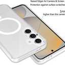 3 x for Samsung Galaxy S24 FE Case Compatible with MagSafe Slim Thin Hard PC Translucent Frosted Rugged Drop-Proof Shockproof Protective Case for Samsung Galaxy S24 FE (Clear)