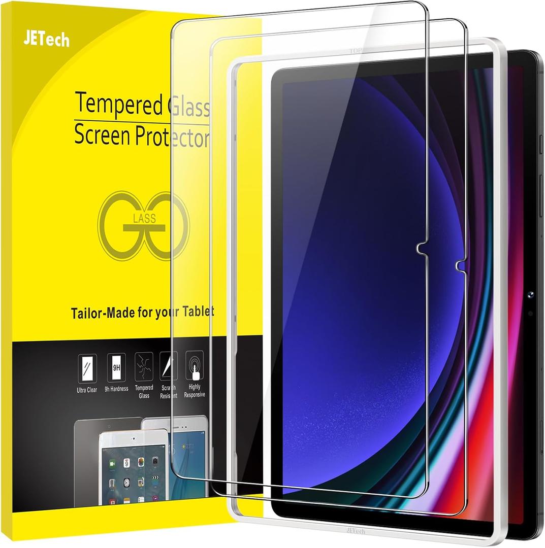 JETech Screen Protector for Samsung Galaxy Tab S9+ 11-Inch and Galaxy Tab S10 Lite / S10 FE / S9 FE 10.9-Inch, with Easy Installation Frame, Tempered Glass Film, HD Clear
