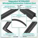 Upgraded W10864081 Dishwasher Door Gasket Compatible with Whirlpool, Kenmore, Kitchen Aid Dishwasher Parts Replaces W10179427, W10835073 Cabinet Seal fit Models WDTA50SAHZ0,KDFE104DSS3, KDFE204ESS1