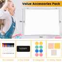 Lumspax White Board with Stand, 24" x 18" Double-Sided Desktop Dry Erase Board, Portable Magnetic Whiteboard Easel for Kids Office Home School