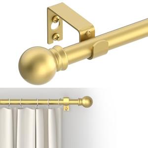 GXOACKJ Curtain Rods for windows 32-62 inch, 5/8 inch Decorative Gold Splicing Heavy Duty Metal Curtain Rod set with Brackets