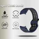 Watch Band Compatible for Samsung Galaxy Watch 7 40mm 44m with TPU Case, Soft Silicone Breathable Strap for Galaxy Watch 7 (Dark Blue)