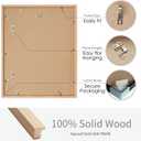 16x20 Solid Wood Picture Frame, Natural Wood Poster Frame with Paper Mat, Display Picture 11x14 with Mat, 16x20 without mat, Set of 2 Oak wood grain Picture Frame