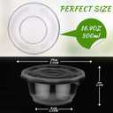 Aoriher 100 Pack Clear Plastic Salad Bowl with Lid Disposable 16.9oz Clear Plastic Bowls Serving Container for Soup Fruit Lunch Meal Wedding Travel Meal