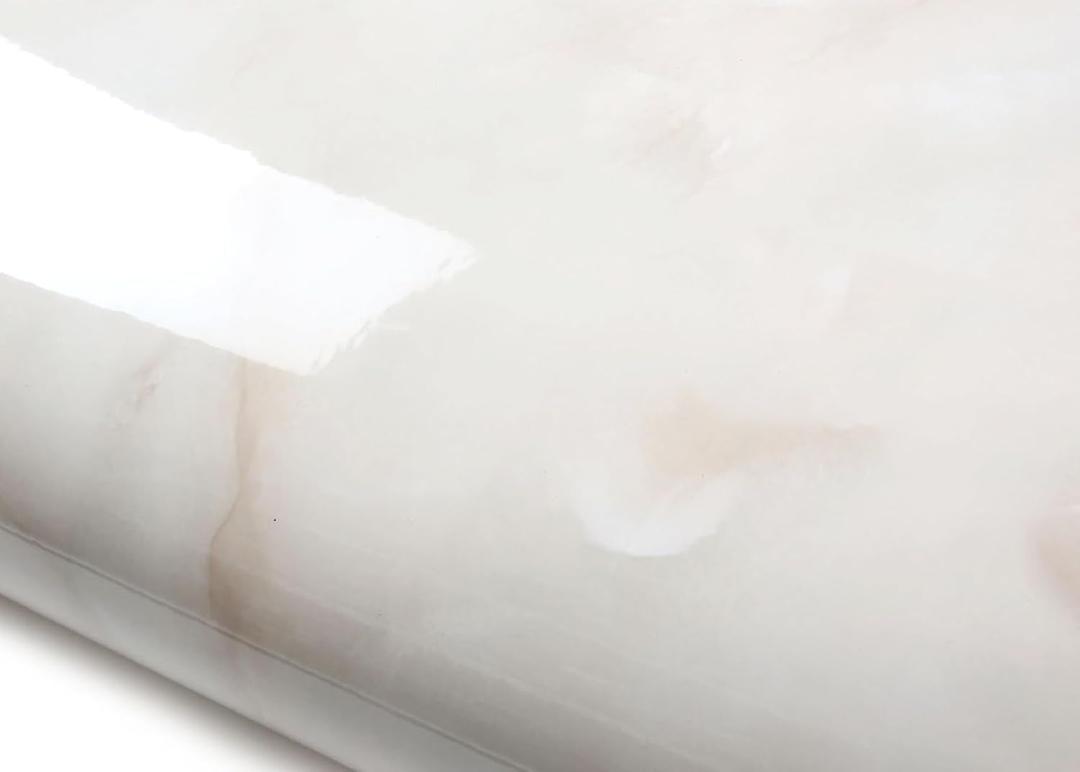 ROSEROSA Peel and Stick Glossy Faux Marble Architectural Film Self-Adhesive Vinyl Film Wallpaper Door Wrap Counter Top Border Mirror Molding Trim NI987