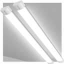 Utility LED Shop Light Fixture 2PCS 4FT Linkable Plug in LED Tube Light for Kitchen Bathroom Garage Basement Office, Long LED Shoplight, Corded Electric with ON/Off Switch, IP66 Waterproofing