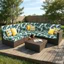 Smiry Printed Couch Cushion Covers, Stretch Soft Couch Covers for Sofa, Washable Non-Slip Sofa Slipcover Furniture Protector for Indoor and Outdoor (Backrest L, Green)