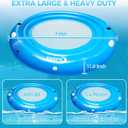 EKEPE Round Inflatable Water Hammock, 7ft Heavy Duty Tanning Pool Lounger Sunchill Float Ring, Adults Inflatable Floating Dock for Pool, Lakes, Oceans, Summer Party